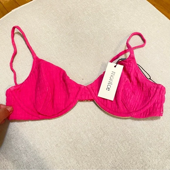 Montce Hot Pink Textured Rib Bikini Set - Picture 6 of 6